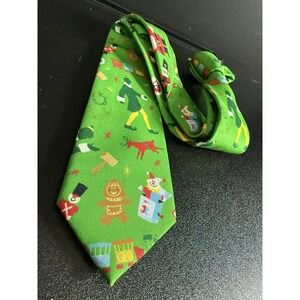 Christmas Neck Tie Opposuits Elf Handmade Polyester Holidays Green Santa